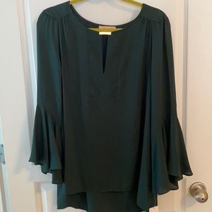 Dark green, long sleeve blouse